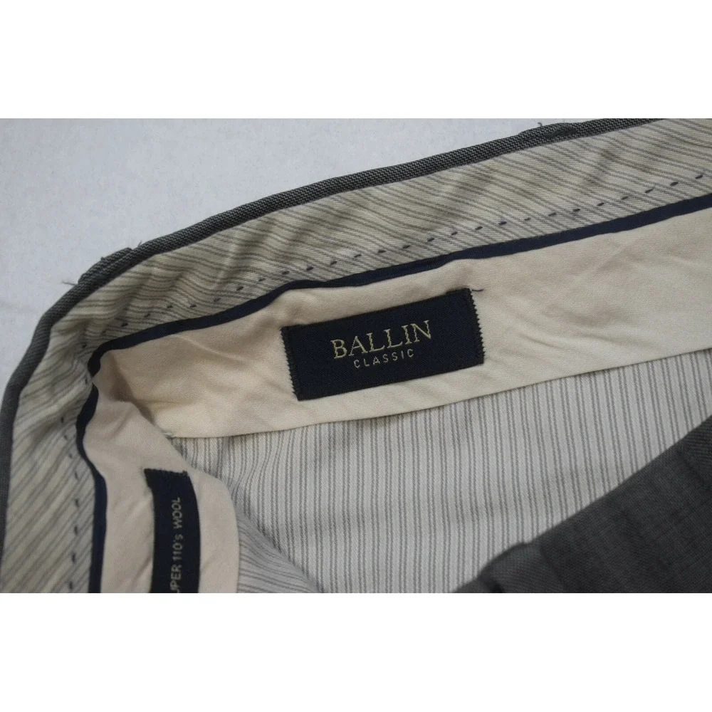 Ballin Comfort EZE Super 110s Wool Dress Pants Gray Flat Mens‎ Size 32 x 27